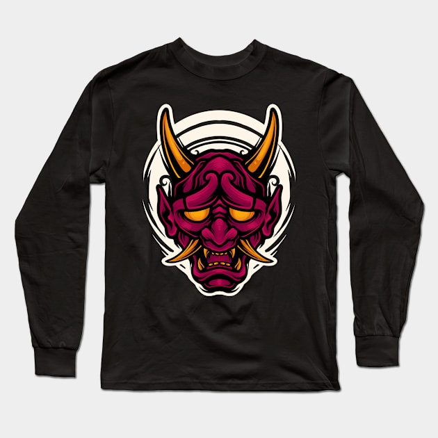 Oni mask Long Sleeve T-Shirt by vhiente